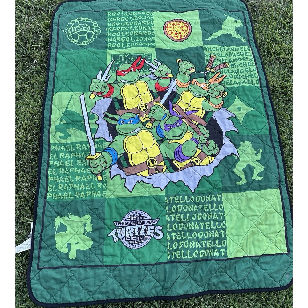 Nickelodeon Teenage Mutant Ninja‎ Turtles TMNT Quilted Bedspread (48"x 52") EUC